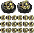 Highergo Championship Rings Set - 20 Pcs Sports Trophy Rings with Display Chain & Stand | Perfect for Awards
