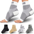 Skiennix Compression Socks - Open Toe Design for Swelling Relief | Medium Size, White - Ideal for Achilles Tendonitis & Heel Pain