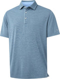 M MAELREG Golf Shirts for Men - Short Sleeve Moisture-Wicking Striped Polo | Casual Performance Fit