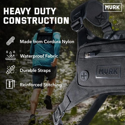 MVRK Water Resistant Running Vest - Lightweight Chest Pack with Phone Holder & Reflective Detail
