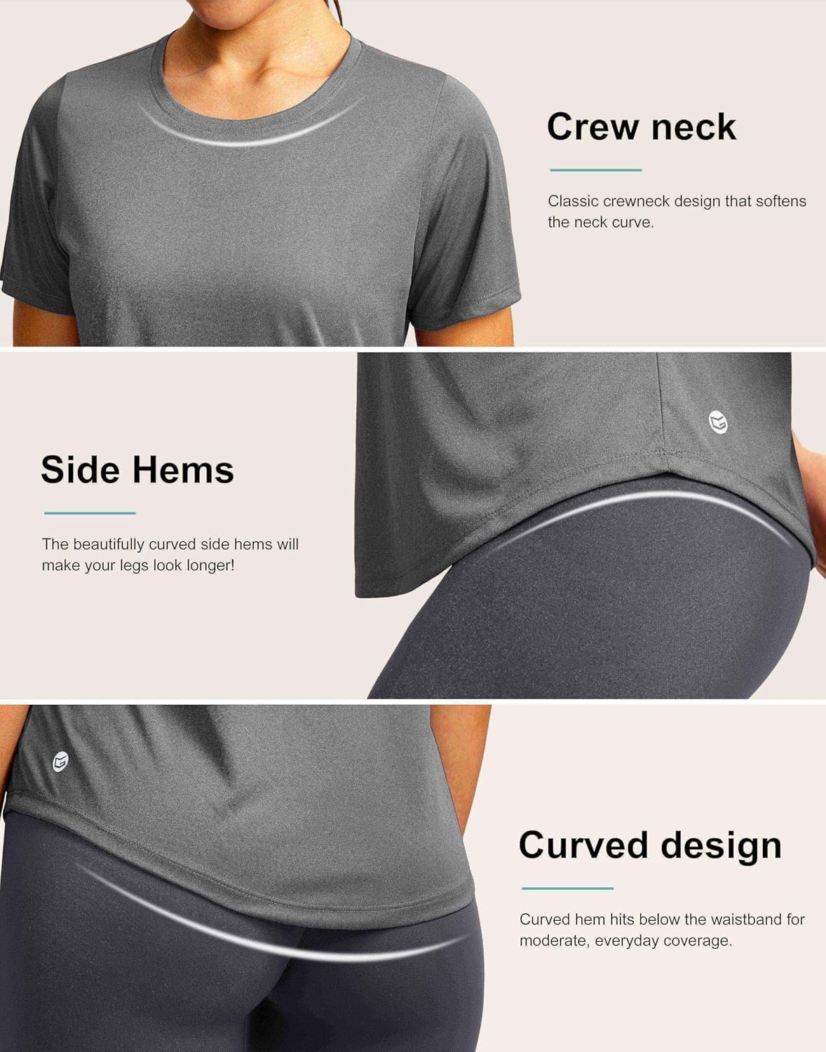 Skiennix Women's Short Sleeve Workout Shirts - UPF 50+ Sun Protection, Quick Dry, Breathable Gym Tops