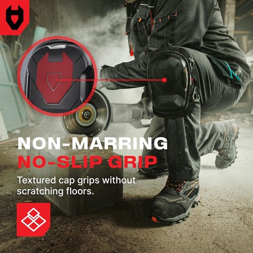 NoCry Knee Pads - Professional Heavy Duty Construction Support with Non-Slip Cap & Adjustable Straps | Thick Foam & Gel Cushioning