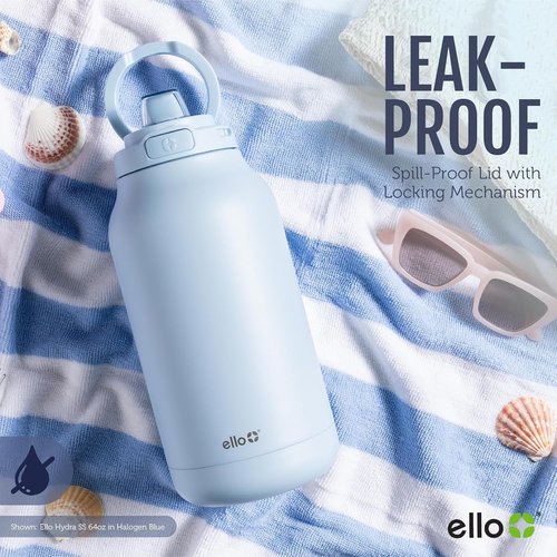 Ello Hydra 64oz Vacuum Insulated Stainless Steel Jug - Locking Lid for Ultimate Hydration