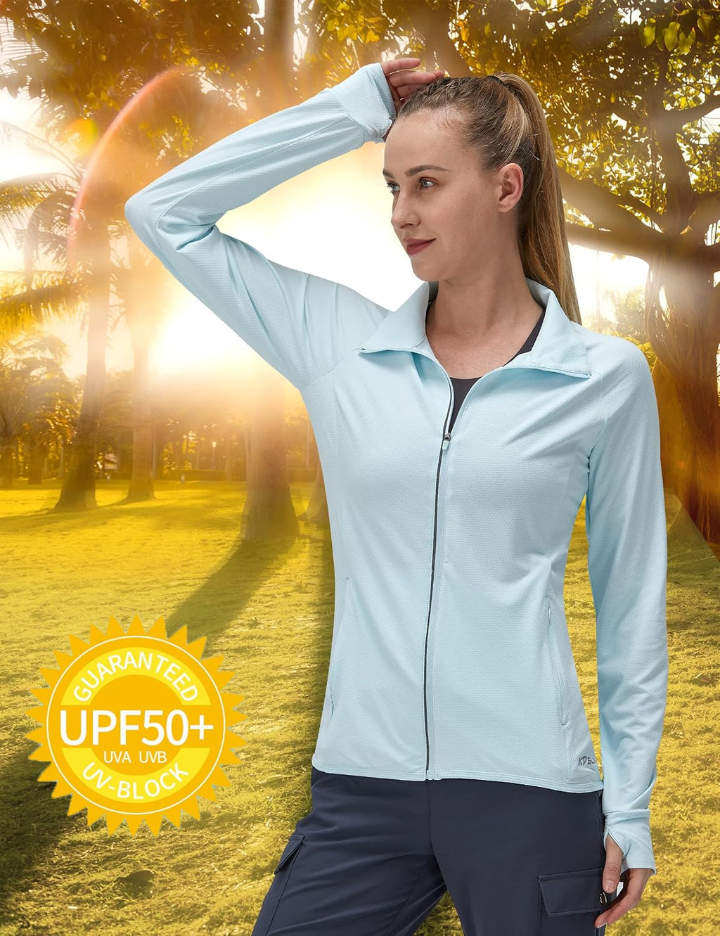 Skiennix Women's UPF 50+ UV Sun Protection Long Sleeve Athletic Hiking Shirt - Lightweight Zip-Up Jacket