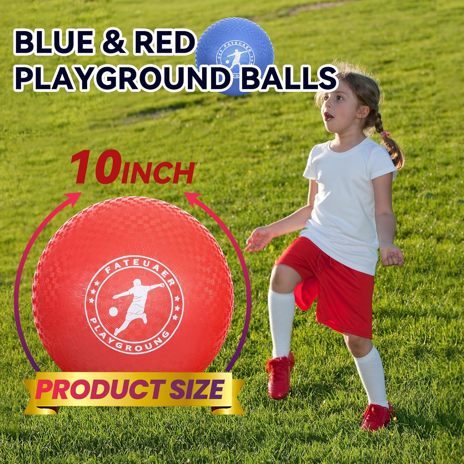 Skiennix 10-Inch Kickball Set - Durable Playground Balls with Carrying Bag for Kids & Adults