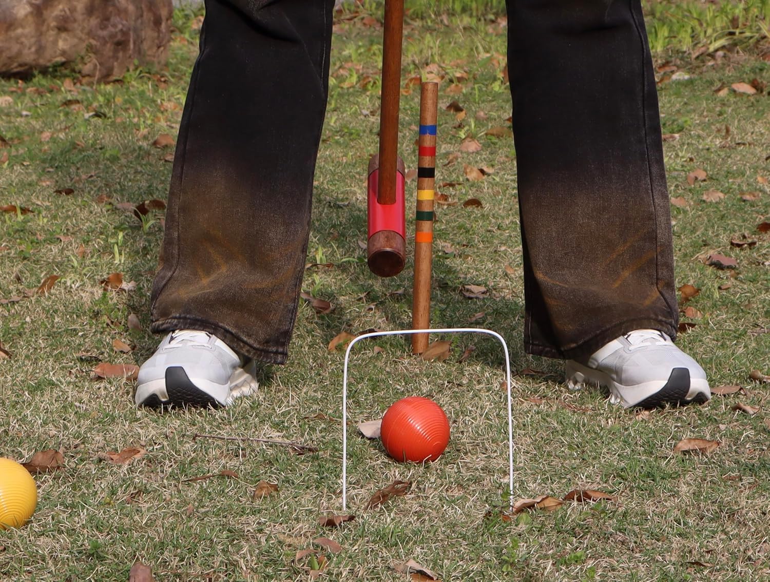 Sport Beats Croquet Set - Six Player Rubberwood Mallets, 32 Inch, Carry Case Included | Perfect for Outdoor Fun