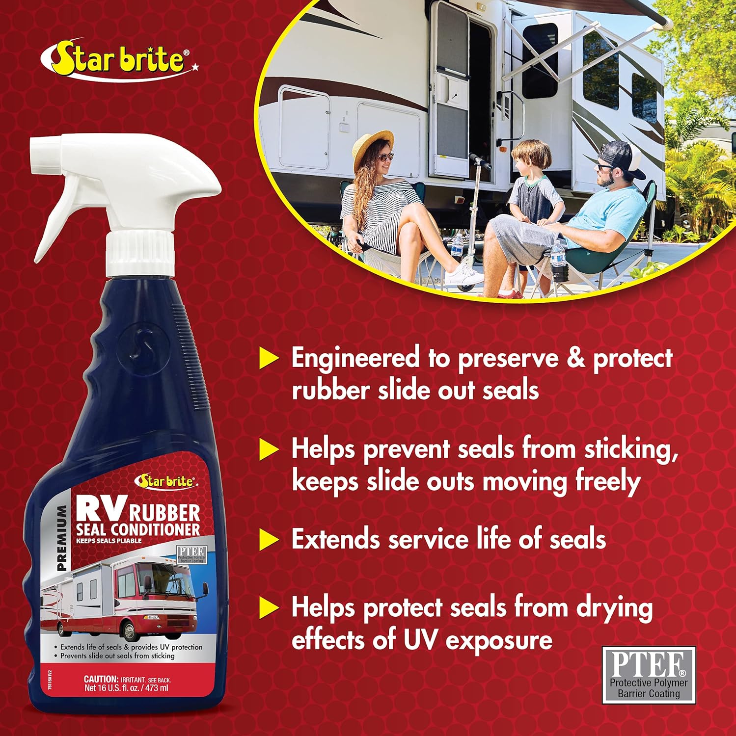 Star Brite Premium RV Rubber Seal Conditioner - UV & Weather Resistant Protection for Rubber Seals - 16 OZ