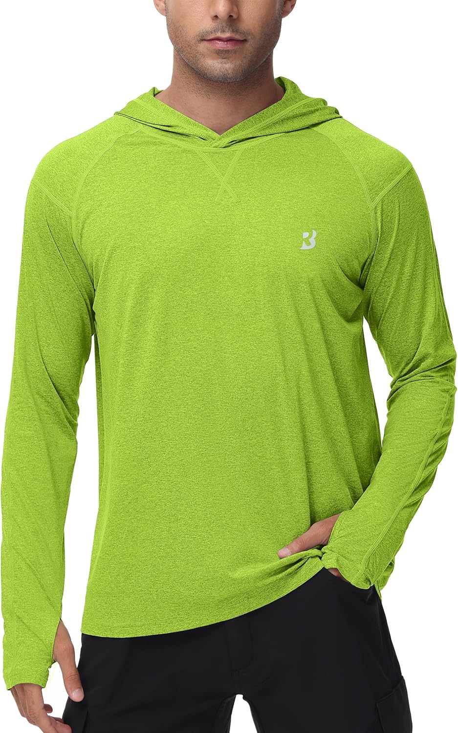Roadbox Men's Fishing Shirt - UPF 50+ Long Sleeve UV Sun Hoodie for Hiking & Athletic Activities