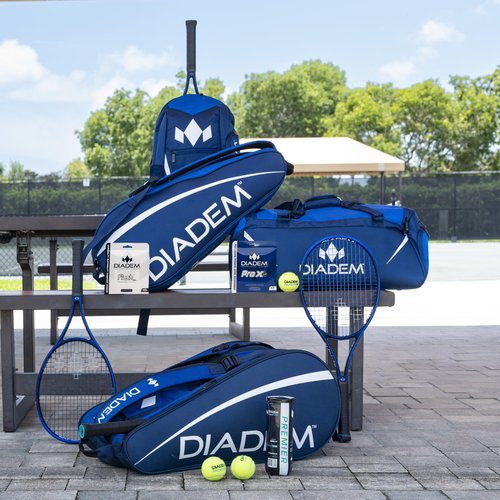 Diadem Tour v3 9PK Tennis Racket Bag – Holds Up to 9 Rackets, Adjustable Shoulder Straps, Separate Shoe Compartment, Durable Travel Gear for Players of All Levels (Black)