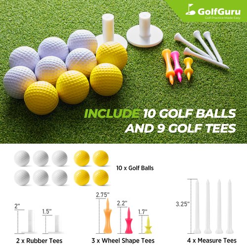 Golfguru Golf Mat 5x4ft-16mm Thickened Dual Turf Golf Hitting Mat with Alignment Aid, Dense Elite Mats Practice Outdoor Indoor, Chipping Training Matt for Backyard Garage Driving Simulators