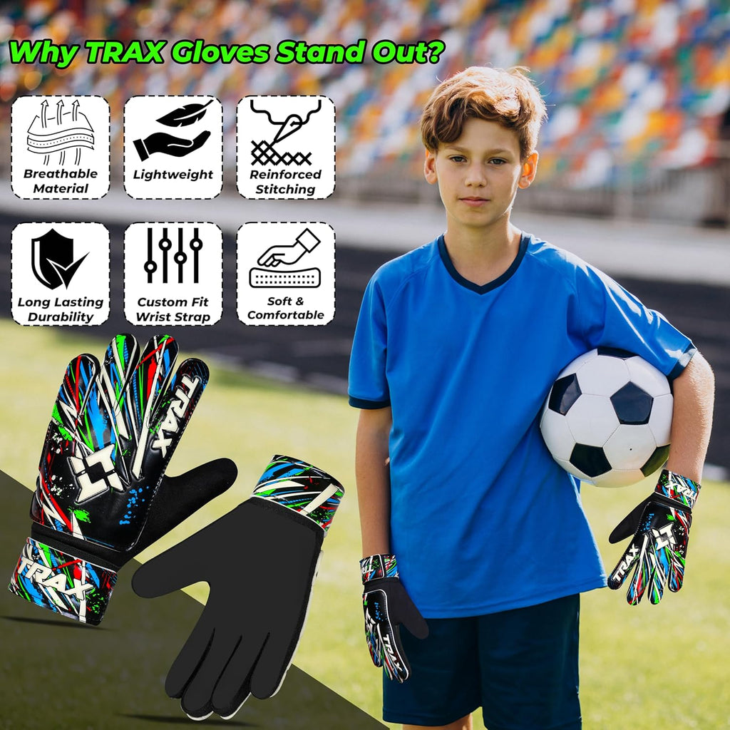 Skiennix Soccer Goalie Gloves - Youth & Adult Football Goalkeeper Gloves with 4mm Anti-Slip Grip & Wrist Protection