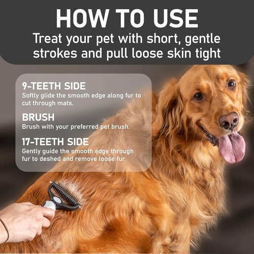 Maxpower Planet Pet Grooming Brush - Double-Sided Undercoat Rake for Dogs & Cats | Reduces Shedding by 95% - Pack of 2