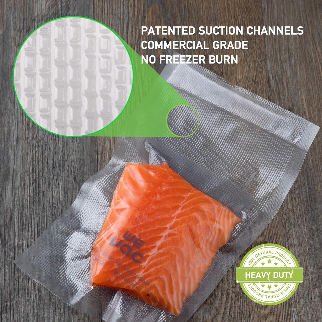 Wevac Vacuum Sealer Bags - Commercial Grade 100 Pint, 6x10 Inch | BPA Free, Heavy Duty for Food Storage