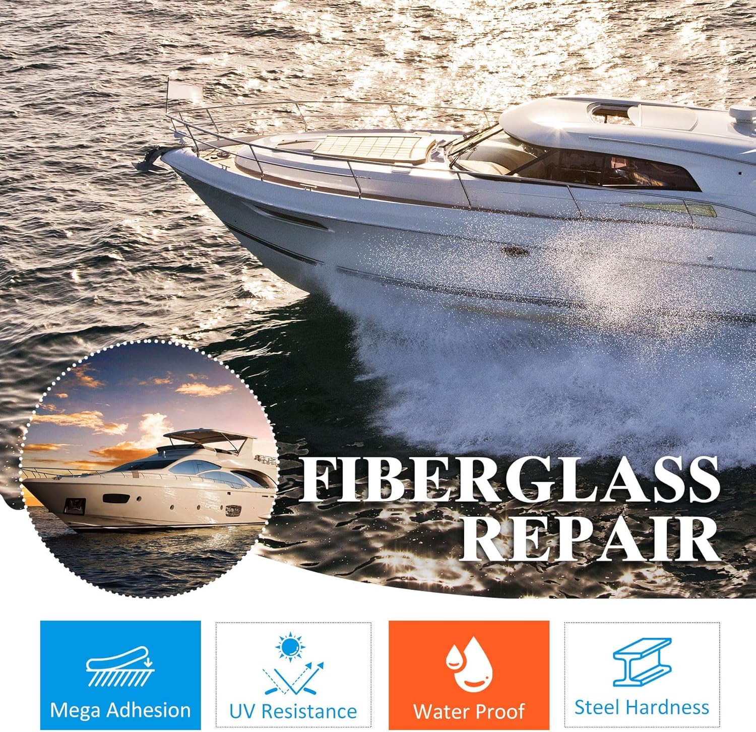 Skiennix Fiberglass Repair Kit - 100ml White Gel Coat for Boats, Surfboards & More | Fix Cracks & Chips