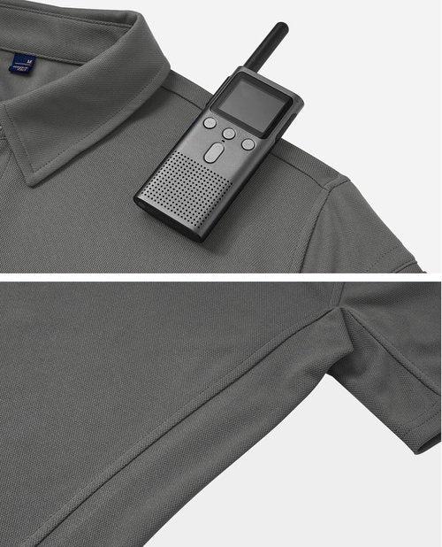 Alimens & Gentle Men's Tactical Polo Shirt - Short Sleeve Dry Fit Golf Top for Outdoor Sports