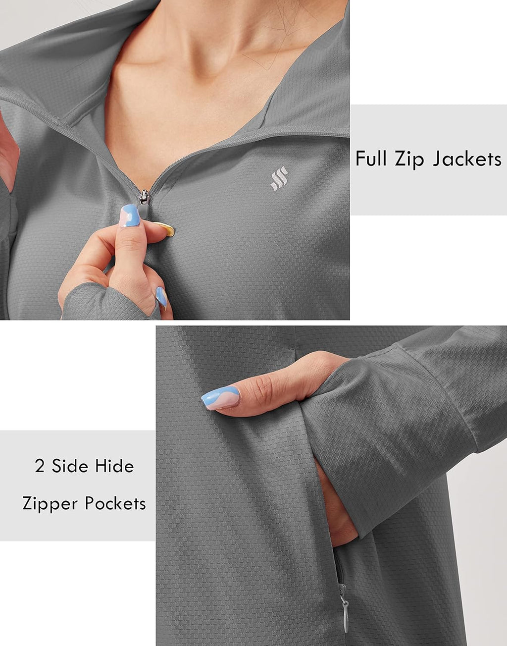 Soothfeel Women's Sun Protection Hoodie Jacket - Lightweight UPF 50+ Long Sleeve with Pocket for Hiking