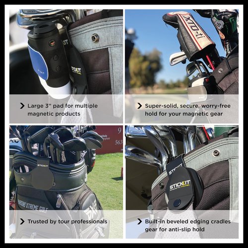 STICKIT Metal Landing Pad I Bag Clip for Quick and Easy Use of Magnetic Golf Gear & Accessories with Convenient Positioning on Your Golf Bag