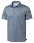 Obla Mens Golf Polo Shirts Short Sleeve Dry Fit Performance Moisture Wicking Casual Print Collared Golf Shirts for Men(Gray Flag_XXXL)
