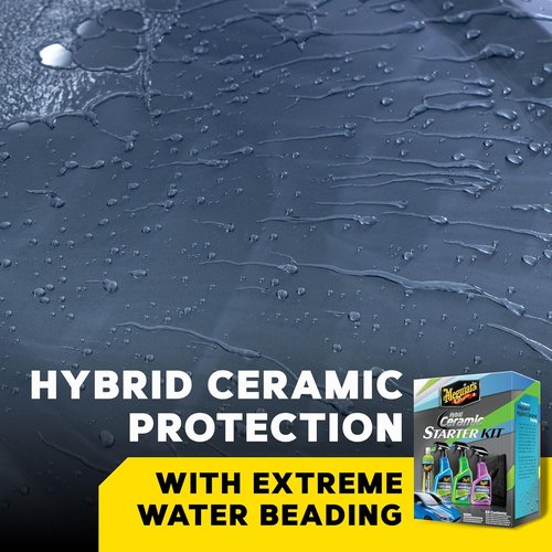 Meguiar’s Hybrid Ceramic Starter Kit | Premium Car Detailing Set with Wash, Wax, Detailer & Tire Shine