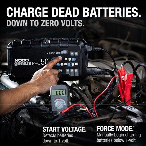 NOCO GeniusPRO50 Smart Battery Charger | 50A 6V/12V/24V Maintainer & Desulfator with Overcharge Protection