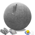 TokSay Exercise Ball Chair for Home Office - 25IN Yoga Ball with Leathaire Cover - Anti-Burst Stability Ball for Pregnancy, Balance & Active Sitting - Pump Included (Gray)