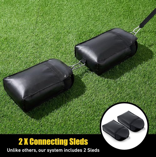 Elite Twin Sand Bag Sled | Waterproof Weight Trainer with 10-60 lb Resistance & Adjustable Strap for Speed, Strength, Endurance