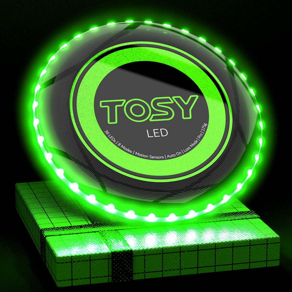 TOSY Flying Disc - Super Bright 36 LED Lights | Rechargeable & Waterproof Camping Toy for All Ages