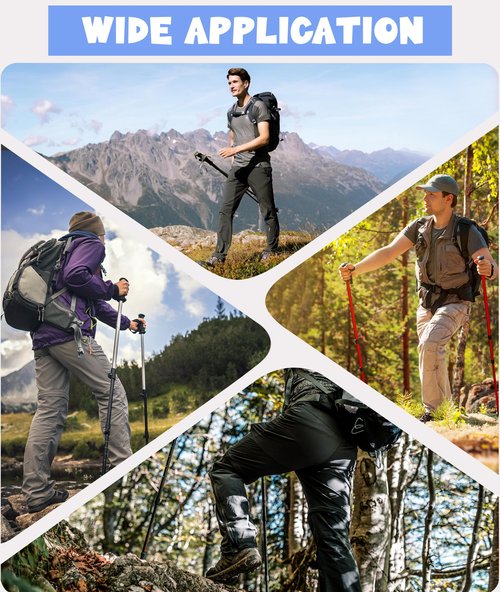 Zoofly Mens Stretch Cargo Pants Relaxed Fit Water Proof Travel Pants for Men Nylon Fishing Pants Flexible Tactical Pant Comfy Medium Grey 36W*30L