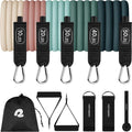 Retrospec Resistance Bands Set - 5 Stackable Bands with Handles & Door Anchor | Portable Fitness Equipment for Yoga & Therapy