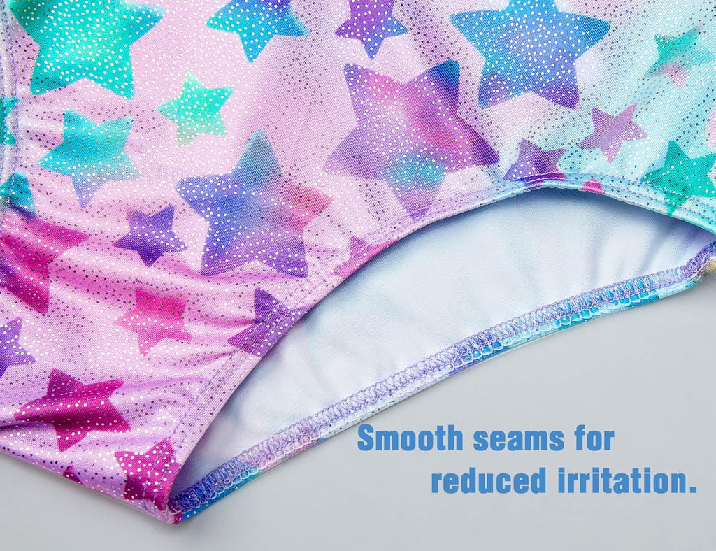 TENVDA Gymnastics Leotards - Sparkly Colorful One-Piece Outfit for Girls | Sizes 2-12 Years