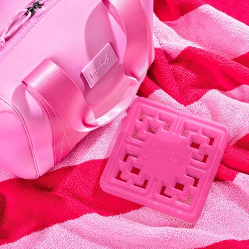Cool Coolers Large Fashion Ice by Fit & Fresh, 3pk Ice Blocks for Lunchboxes, Quick Freeze, Space Saving, Stylish Reusable Freezer Packs for Coolers, Hot Pink