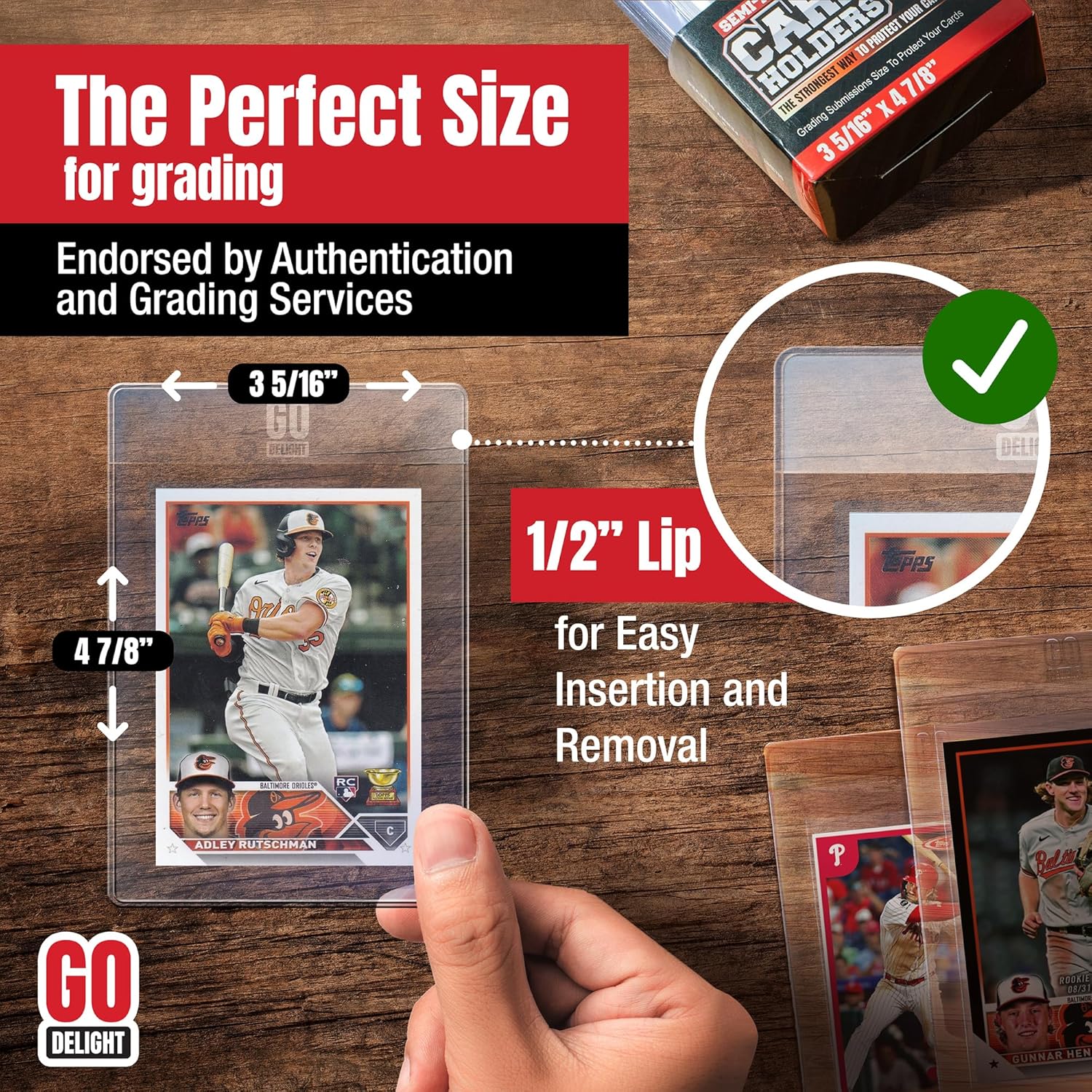 PSA Semi Rigid Card Holders - 100 Bundle for Trading Cards | 50 Holders & 50 Soft Sleeves - 3-5/16” x 4-7/8”