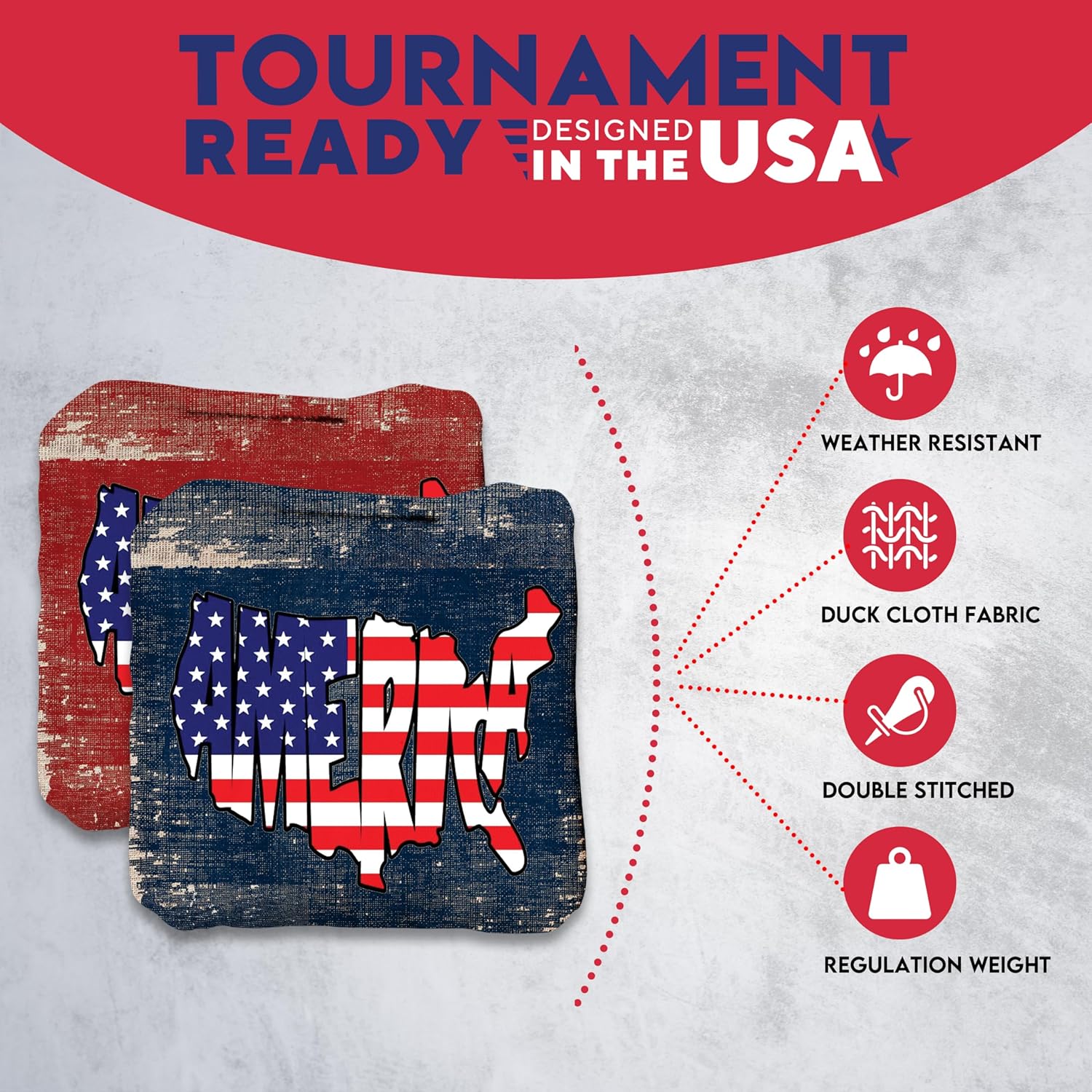 Pro Cornhole Bags by CornholeGamesUSA - Regulation Set of 8 for Tournament Play | Slick n Stick Design