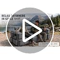 Everfire Nebula Gray Portable Inflatable Couch with Built-in Pump, 3-Seater Camping Sofa