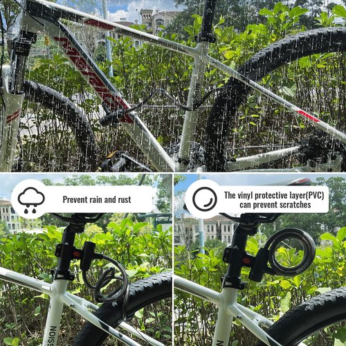 Bike Lock, [4ft/1.2m] Diyife Bike Cable Locks with 2 Keys, Weatherproof Heavy Duty Bicycle Lock Cable Anti-Theft Security Cable with Mounting Bracket for Motorcycle, Scooter, Ebike
