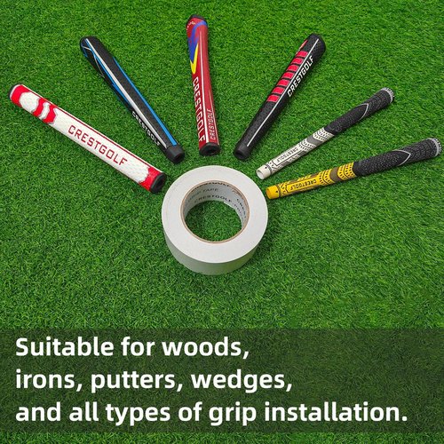 Crestgolf Golf Grip Tape Roll 2“ X50 Yards—Solvent Activated Double Sided Adhesive Grip Tape Rolls for Regripping Golf Clubs—Strong Adhesiveness Double Sided Tape