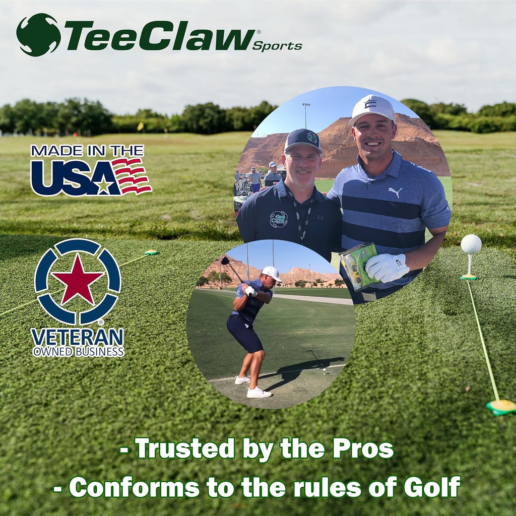 Tee Claw Golf Tee Holder - Premium Golf Mat Tee with Alignment String | Indoor & Outdoor Agility Training