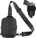 Skiennix Premium Discreet Tactical CCW Sling Bag - Concealed Carry Crossbody Chest Pack (Black, Small)