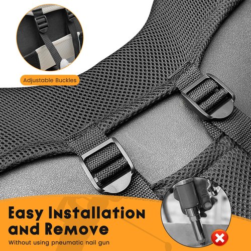 Golf Cart Seat Covers Fit EZGO TXT RXV Club Car DS 2000 and UP Standard Seat Cushion,Front Seat Covers Cooling Breathable Fabric Washable,Replacement Seat Cover No Stapler Needed(Black&Beige)