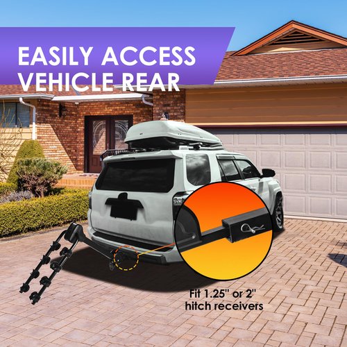 Young Electric Hitch Mounted 4-Bike Rack-Over Arm Style