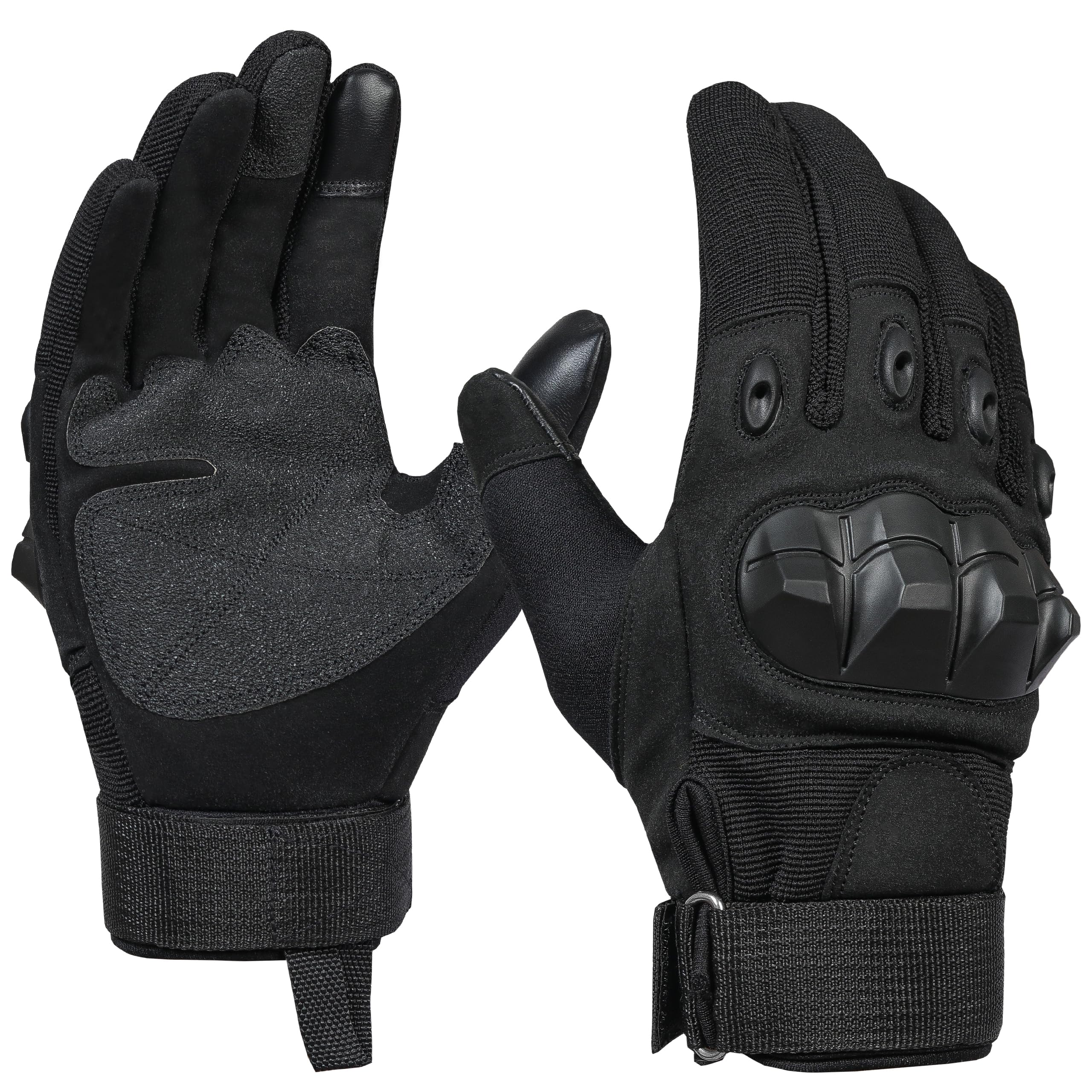 Tactical Gloves for Men, Touchscreen Motorcycle Gloves with Hard Shell & Palm Padding for Sports Motorcycle Cycling Tactical Airsoft Paintball Hunting Hiking Camping Climbing (Large)