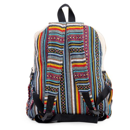 Organic Hemp Backpack Bag - Eco Friendly Hippie Yak Design Durable Functional Traveling Hiking Friendly Casual Daypack Bag by Freakmandu