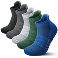 innotree Merino Wool Ankle Socks for Men & Women Running Hiking Athletic Low Cut Thick Cushion No Show Socks, 5 Pairs, Large
