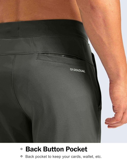 G Gradual Men's Sweatpants - Stretchy Golf Workout Pants with Zipper Pockets | 30"/32"/34" Inseam