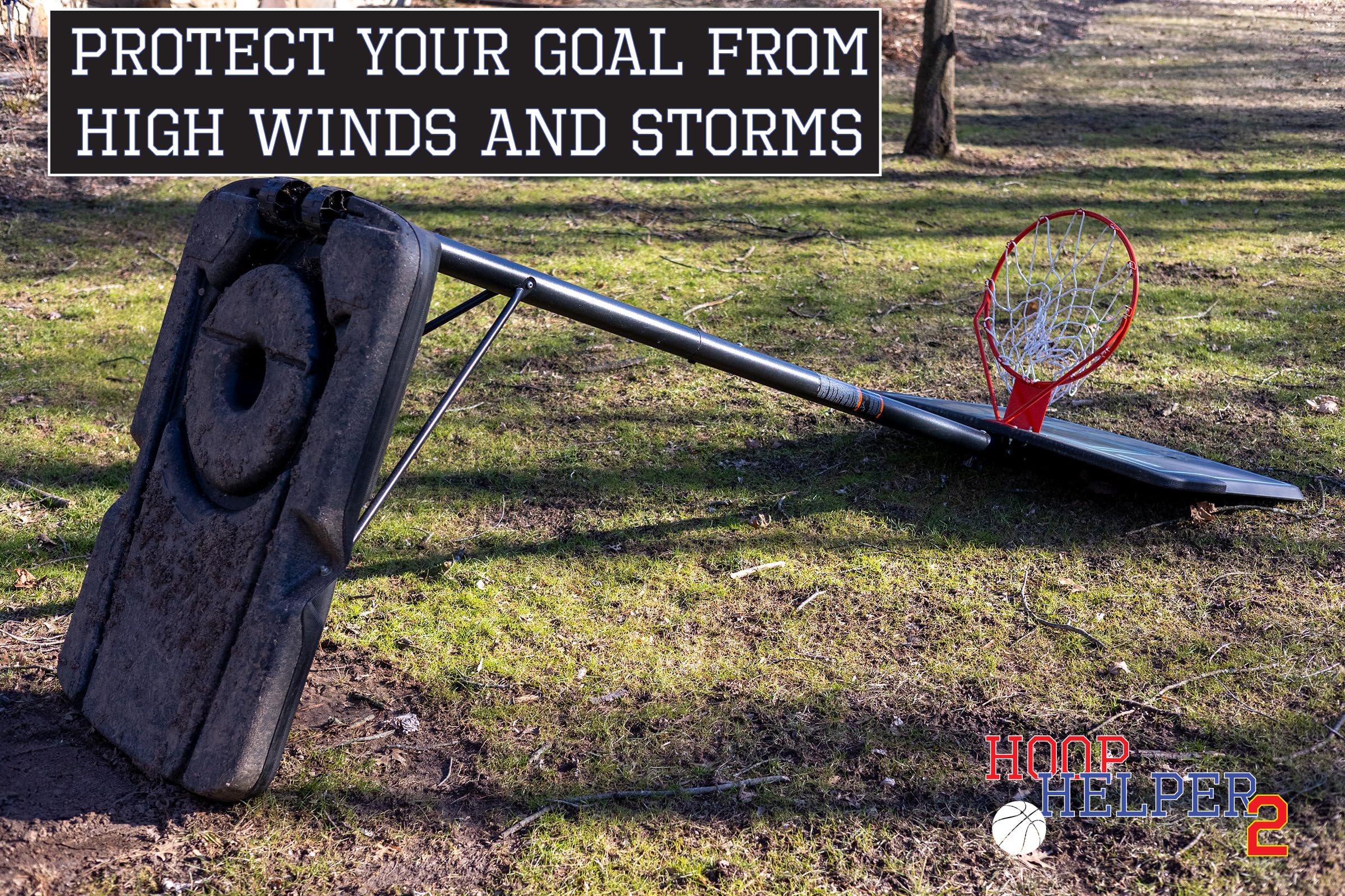Hoop Helper 2 by Johnny World - Premium Sandbag Weight for Portable Basketball Hoops - Attractive, Secure Stability to Prevent Tipping and Enhance Safety - Ideal Alternative to Bricks & Rocks