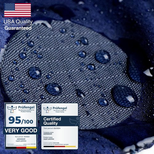 aZengear Repair Patches - Waterproof Self-Adhesive Polyester Fabric for Jackets, Shoes, Tents | Navy Blue