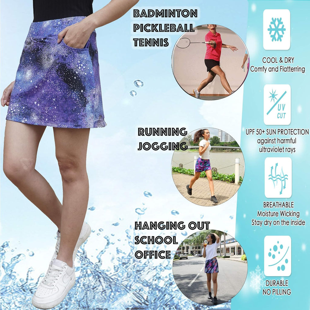 Skiennix Women's Lightweight Activewear Skort - Perfect for Running, Tennis & Casual Workouts