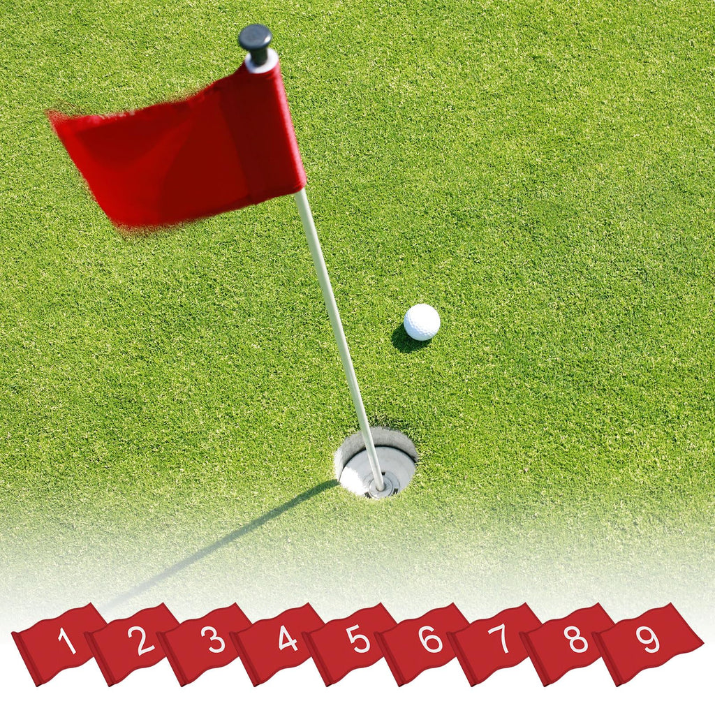 TIXIPEM Golf Flag with Tube Inserted [1pcs] - Nylon Putting Green Golf Target Flag with the Number 6 Use for Indoor & Outdoor Courts & Practice Field - [Red - 20 IN]