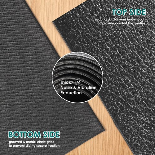 BesWin Large Exercise Mat, 8' x 4'x 1/4" Extra Durable Workout Mats for Home Gym Flooring, High-Density Gym Mats Cardio Mat for Jump Rope, MMA, Stretch, HIIT, Shoe-Friendly, Non-Slip, Non-Toxic