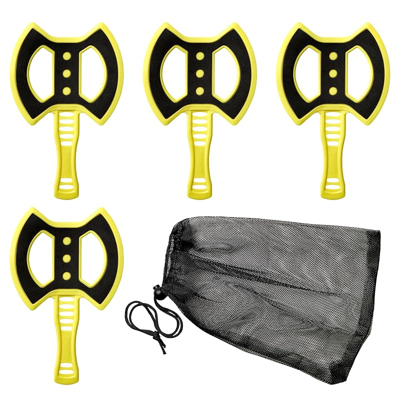 Yellow Foam Axe Throwing Set - 4 Pieces, Outdoor Safe Fun